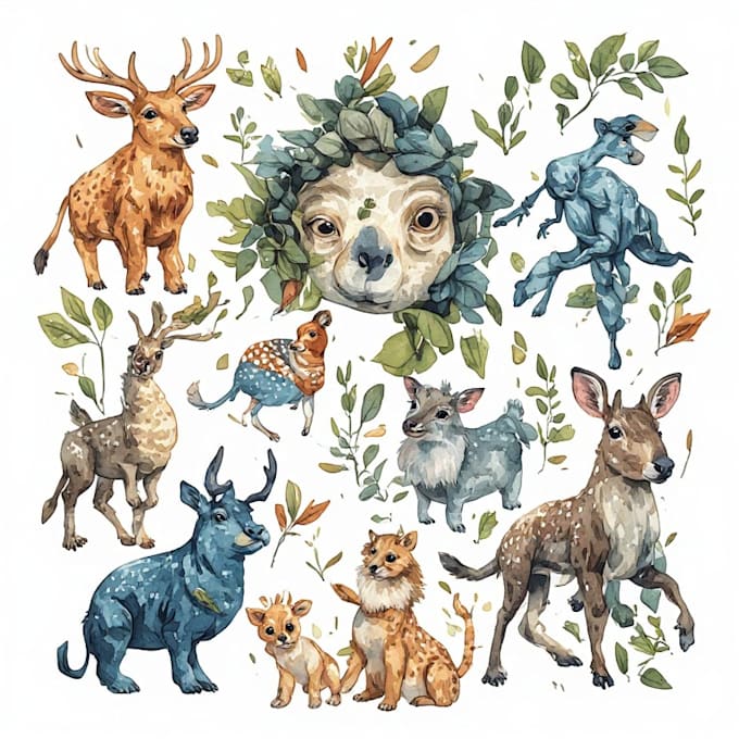 make animal illustrations in watercolor