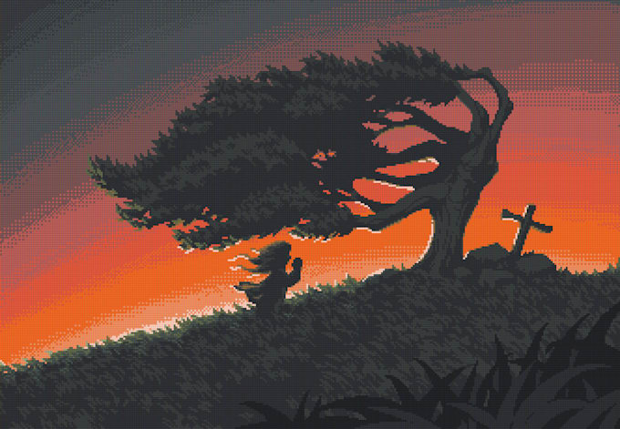 make you pixel art scene or background
