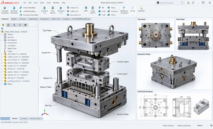 do 3d mold design for die casting, casting die, metal mold, manufacturing