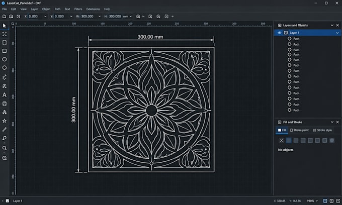 create custom laser cut dxf vector files for cnc laser cutting and router
