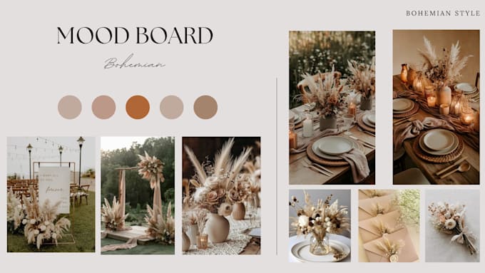 create luxury wedding concept design and moodboards