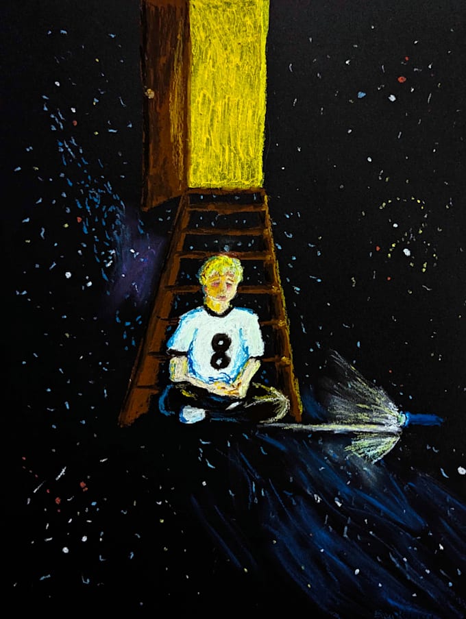 paint an oil pastel artwork, characters or landscapes