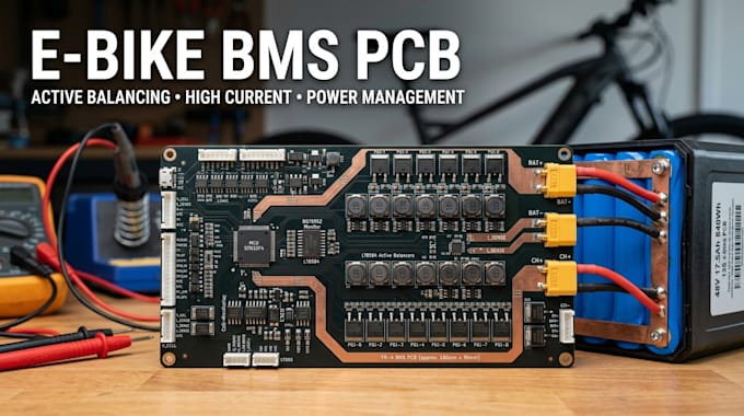 design e bike bms pcb with active balancing and high current power management