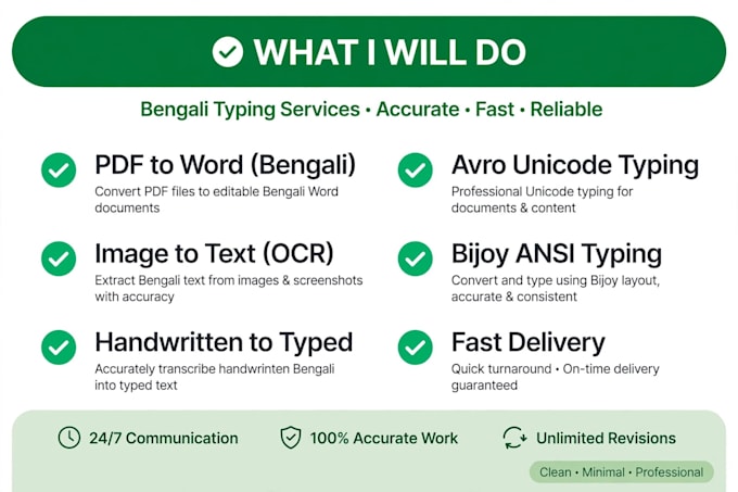 do fast bengali typing and bangla data entry