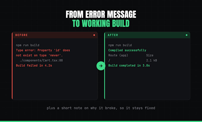 fix react and nextjs bugs, errors and frontend issues fast