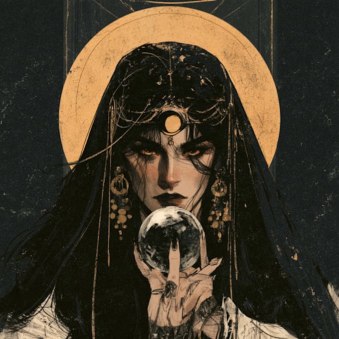 create mystical tarot card character illustrations with custom artwork