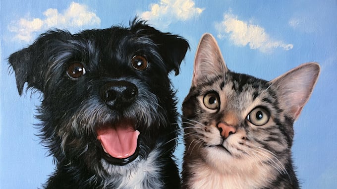 awesome custom pet portrait, dog portrait, cat portrait