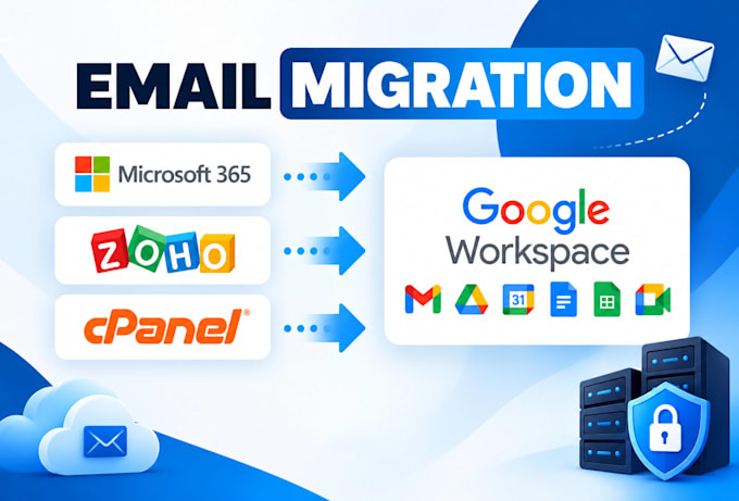 migrate microsoft 365, zoho or cpanel email to google workspace