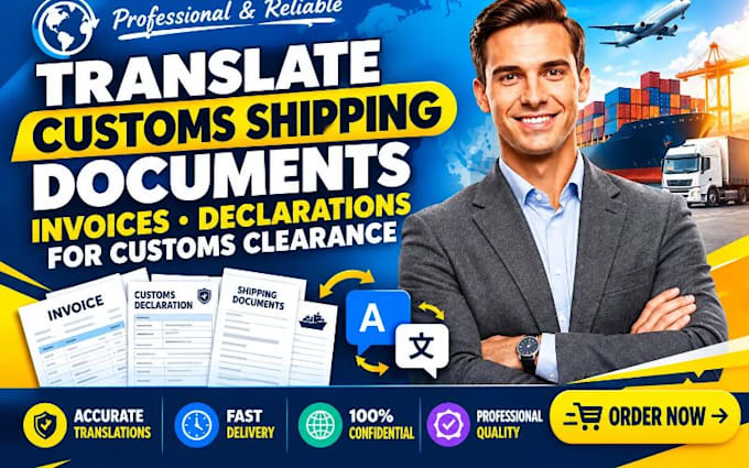 translate customs shipping documents invoices declarations for customs clearance