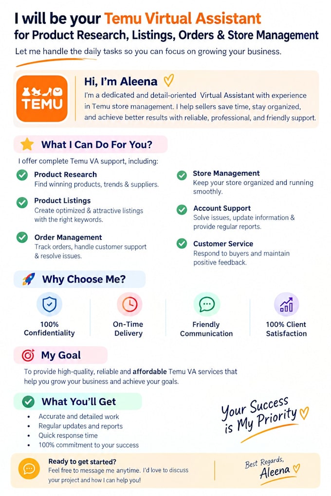 be you temu seller central virtual assistant