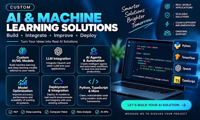 design custom ai models, machine learning and deep learning