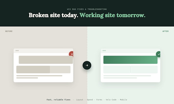 fix wix website bugs, wix studio, layout issues and responsive seo