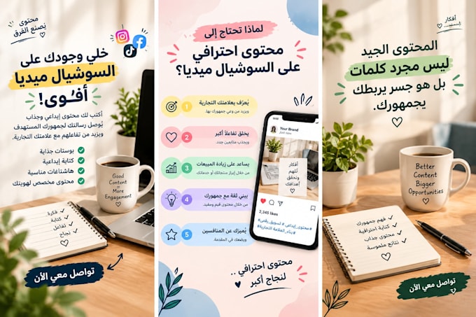write engaging arabic social media content and posts
