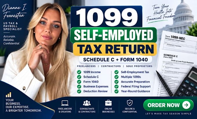 prepare your 1099 self employed tax return with schedule c