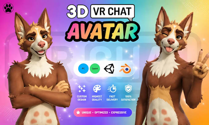 create a custom vrchat avatar 3d vrchat avatar for pc and quest