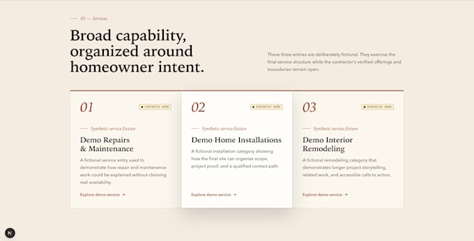 design and build a contractor website with a project portfolio