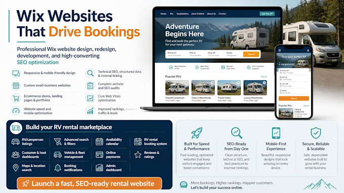 design wix website, wix SEO optimization and redesign