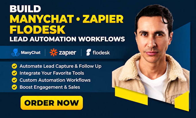 build manychat zapier flodesk lead automation workflows