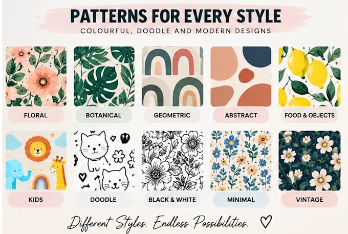 create unique seamless patterns and textile print designs