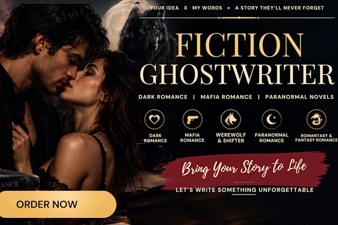 ghostwrite your dark romance, mafia, paranormal, or romantasy novel
