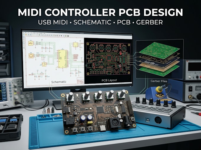 design midi controller pcb usb midi hardware schematic and gerber