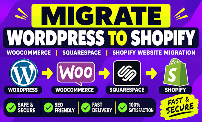 migrate wordpress to shopify woocommerce squarespace shopify website migration