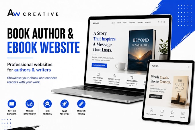 design book author website, ebook website or redesign your wix website