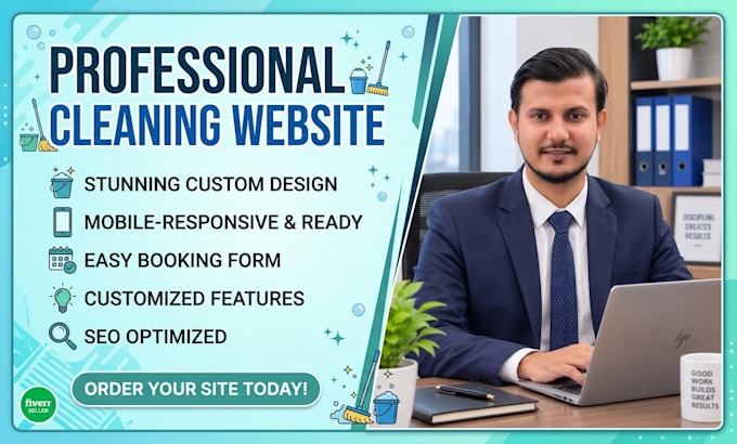 create a cleaning service website for house and office cleaning
