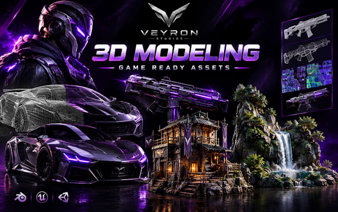 create 3d models and game ready 3d assets
