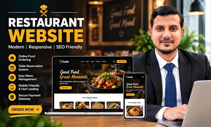 create restaurant, food, cafe website, online ordering and SEO