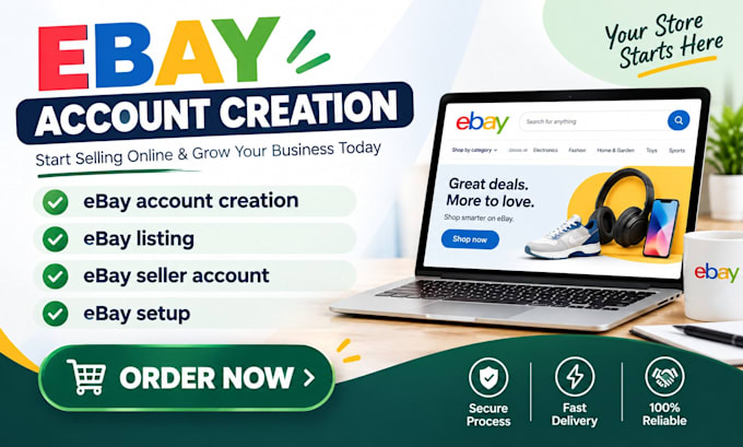 do ebay account creation, ebay seller account, ebay listing, ebay setup