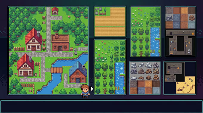 create pixel art 8bit 16bit pixel environment tileset top down game tilemap rpg