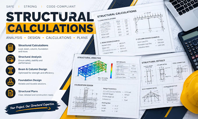 provide structural design, analysis, calculations and structural plans