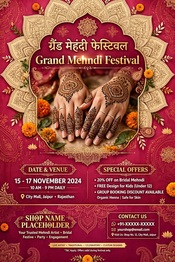 design luxury mehndi haldi wedding and festival posters