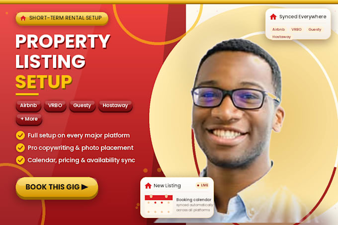 setup listing on airbnb, lodgify, guesty, vrbo, hospitable, ownerrez, hostaway