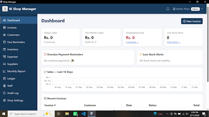 develop a custom pos inventory and billing system using python django