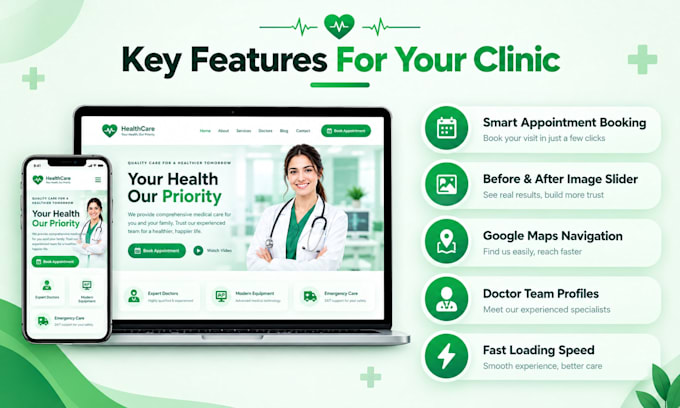design a modern dental clinic website or medical website
