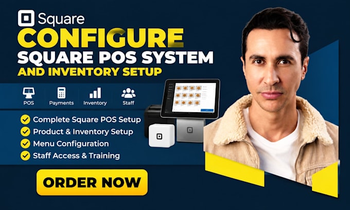 configure square pos system, menu and inventory setup
