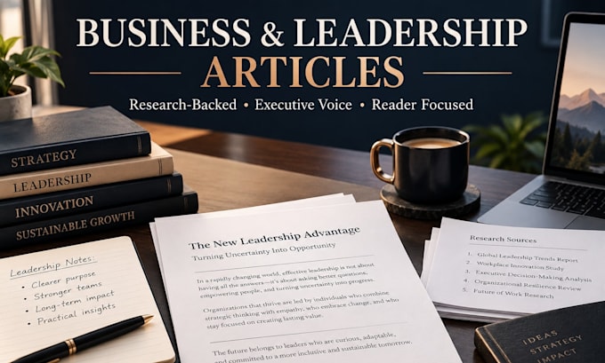 write authoritative business and leadership articles