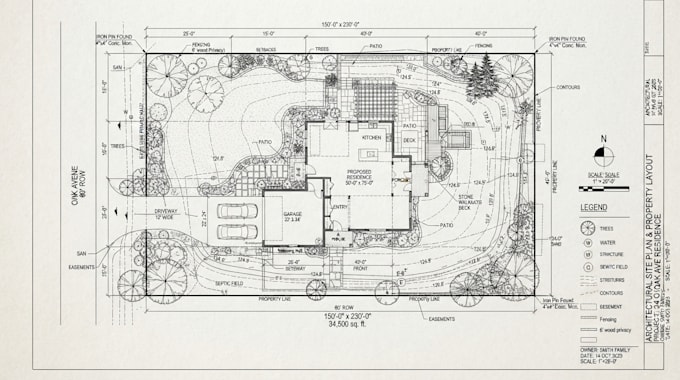 draw architectural plot plans and property layout for fl, ca, tx