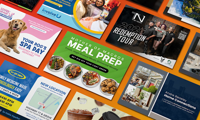 design a postcard, mailer, or rack card