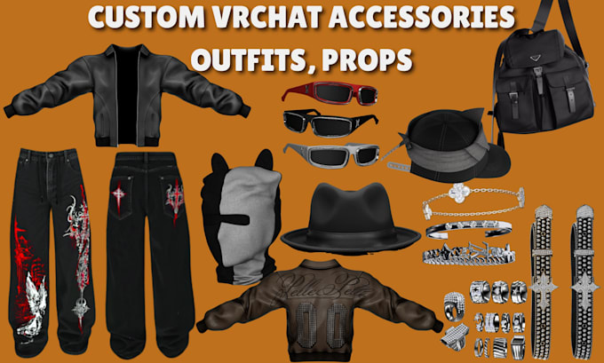 create custom vrchat assets, props, accessories, clothing, unity weapon, outfit
