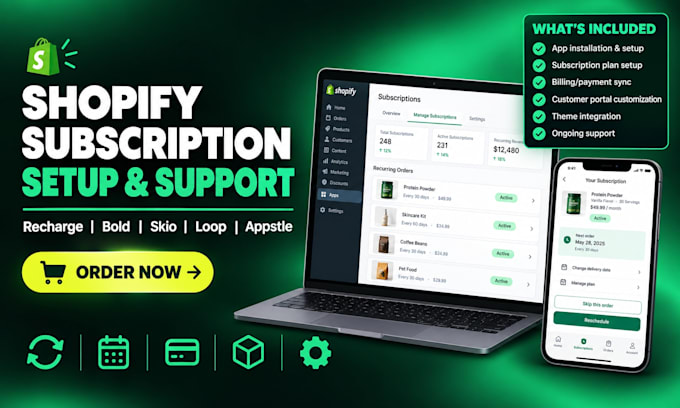 support shopify subscription using recharge, bold,skio,seal,loop,appstle,kaching