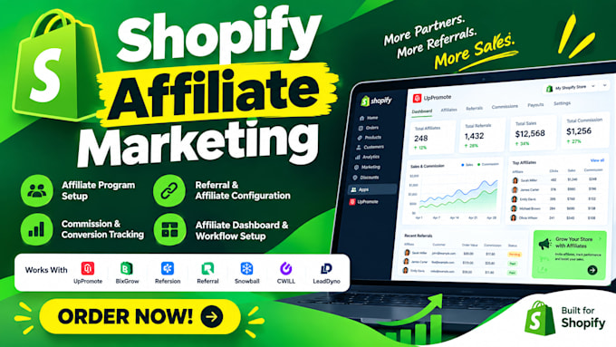 setup shopify affiliate marketing uppromote affiliate bixgrow refersion referral