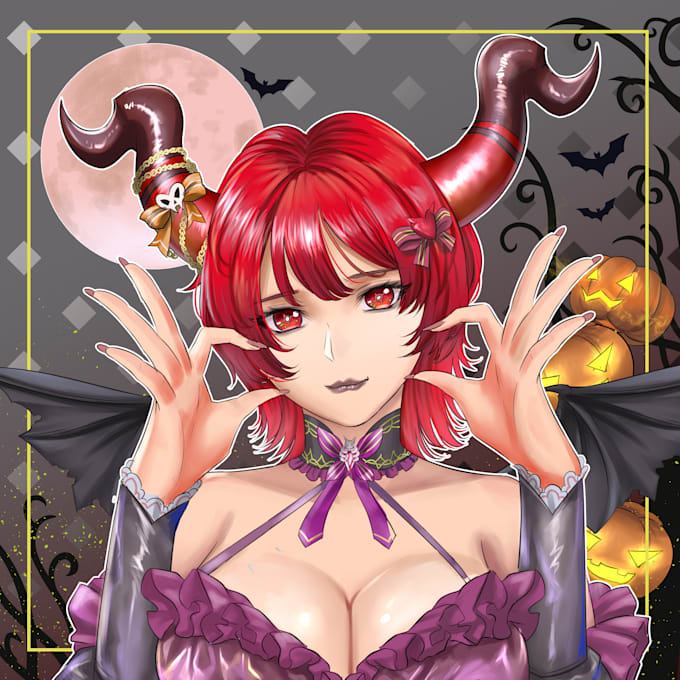 draw a ych halloween icon pfp portrait for you