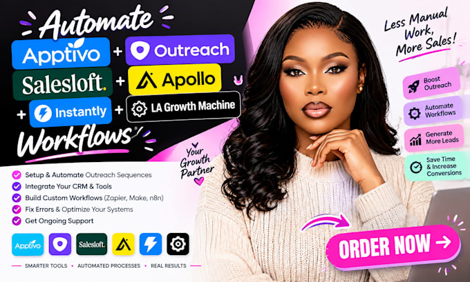 automate apptivo outreach salesloft apollo instantly la growth machine workflows