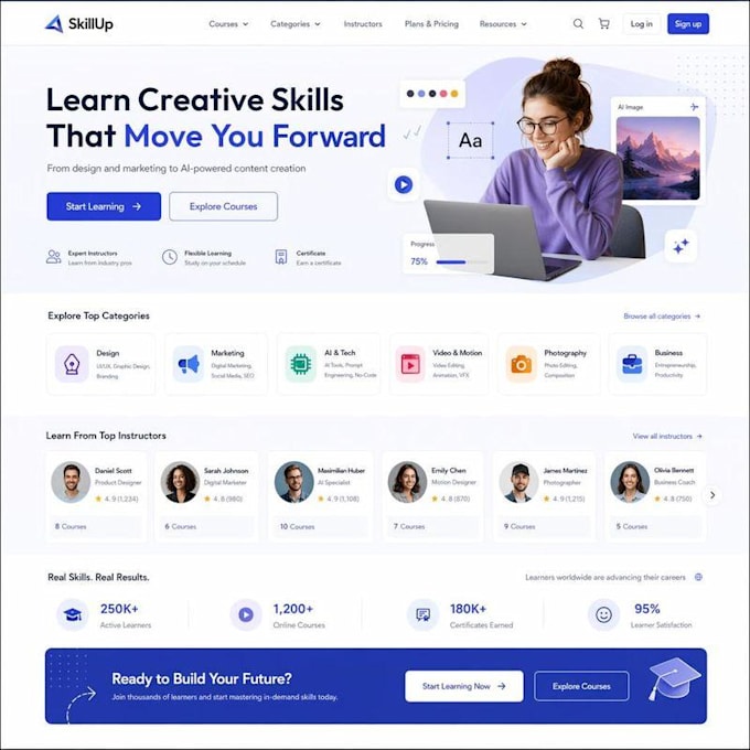 develop a modern responsive react js website