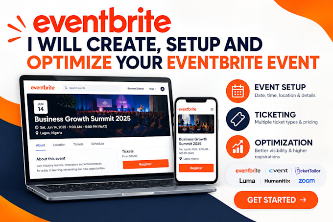 create, setup and optimize your eventbrite event