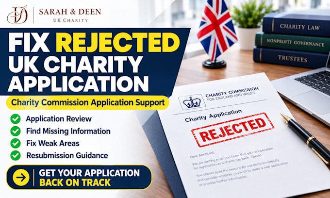 fix your rejected UK charity commission application