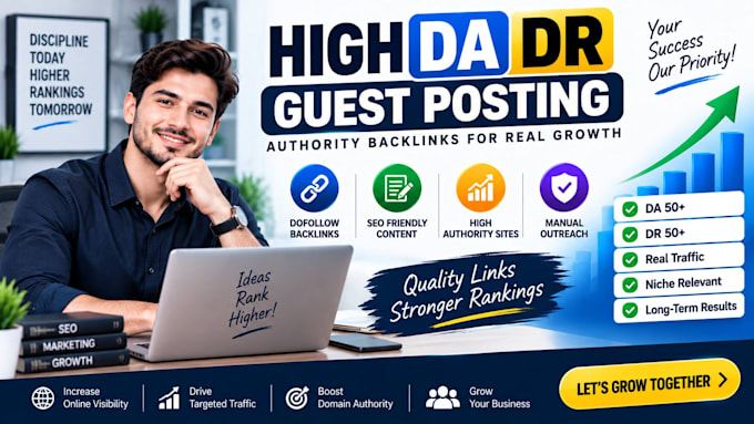 build high authority da DR backlinks for your website